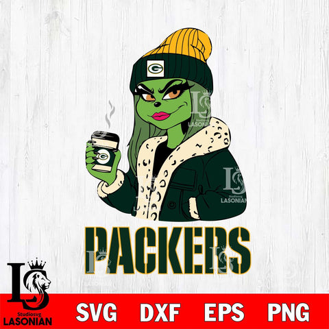 Green Bay Packers Girls Grinch Bougie Svg Eps Dxf Png File, Digital Download, Instant Download