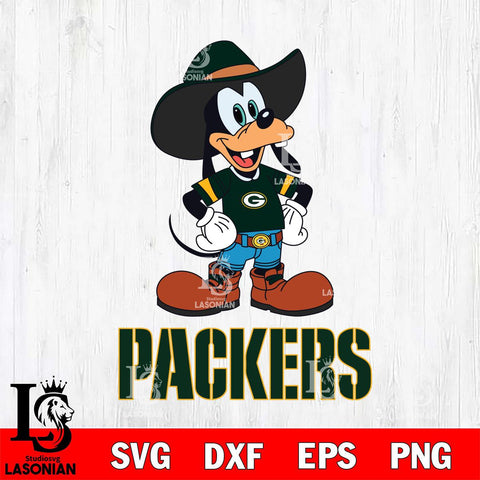 Green Bay Packers Goofy Cowboy Sport SVG DXF EPS PNG FILE,NFL Cricut ,Football Digital Download,Instant Download, Silhouette