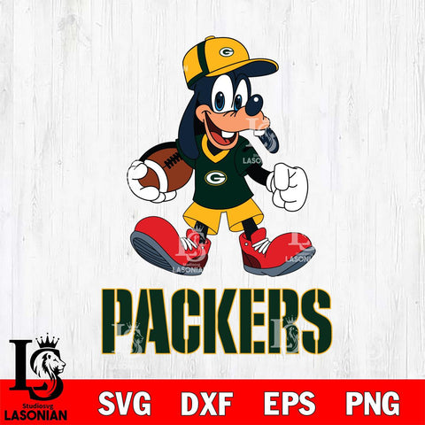 Green Bay Packers Goofy Football Player SVG DXF EPS PNG FILE,NFL Cricut ,Football Digital Download,Instant Download, Silhouette