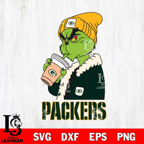 Green Bay Packers Grinch Bougie Football Svg Eps Dxf Png File, Digital Download, Instant Download