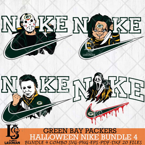 Green Bay Packers Halloween NFL Bundle 4 Svg Eps Dxf Png File, Digital Download, Instant Download