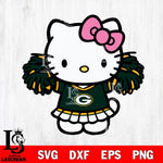 Green Bay Packers Hello Kitty Cheerleader 3 Svg Eps Dxf Png File, Digital Download, Instant Download