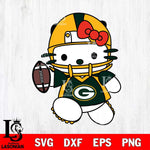 Green Bay Packers Hello Kitty sport 11 Svg Eps Dxf Png File, Digital Download, Instant Download