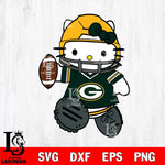 Green Bay Packers Hello Kitty sport Svg Eps Dxf Png File, Digital Download, Instant Download