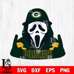 Green Bay Packers Horror Character Ghostface Sport Svg Eps Dxf Png File, Digital Download, Instant Download