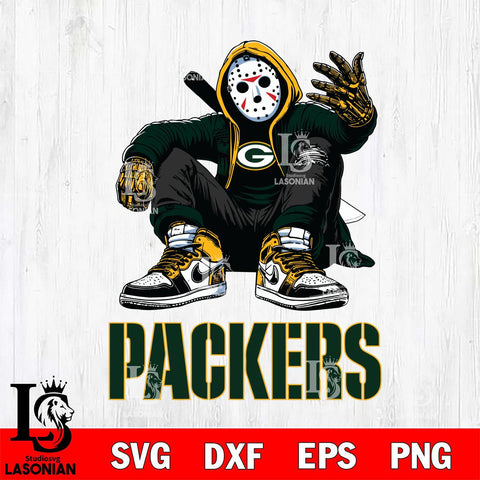 Green Bay Packers Jason Voorhees Halloween SVG Svg Eps Dxf Png File, Digital Download, Instant Download
