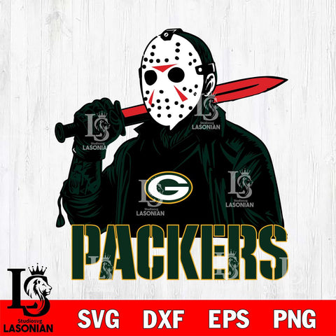 Green Bay Packers Jason Voorhees Horror 12 Svg Eps Dxf Png File, NFL svg, Digital Download, Instant Download