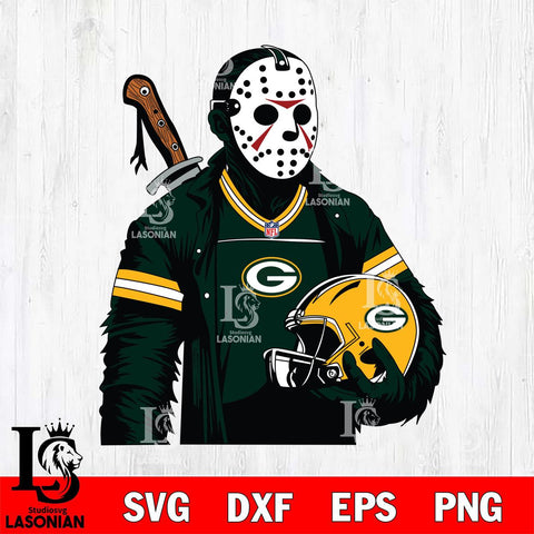 Green Bay Packers Jason Voorhees Horror 2 Svg Eps Dxf Png File, NFL svg, Digital Download, Instant Download