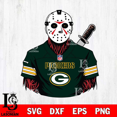 Green Bay Packers Jason Voorhees Horror 4 Svg Eps Dxf Png File, NFL svg, Digital Download, Instant Download