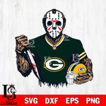 Green Bay Packers Jason Voorhees Horror 5 Svg Eps Dxf Png File, NFL svg, Digital Download, Instant Download