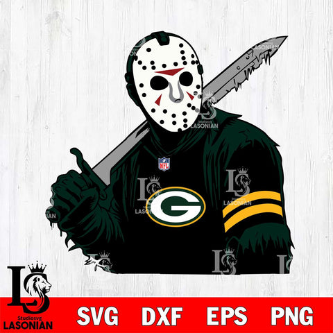 Green Bay Packers Jason Voorhees Horror 7 Svg Eps Dxf Png File, NFL svg, Digital Download, Instant Download