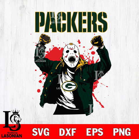 Green Bay Packers Jason Voorhees Horror Halloween 3 Svg Eps Dxf Png File, Digital Download, Instant Download