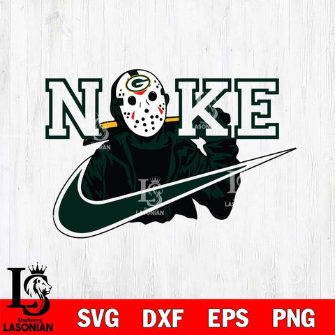 Green Bay Packers Jason Voorhees Nike Svg Eps Dxf Png File, Digital Download, Instant Download
