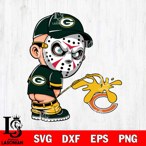 Green Bay Packers Jason Voorhees Piss On Chicago Bears Svg Eps Dxf Png File, Digital Download, Instant Download