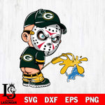 Green Bay Packers Jason Voorhees Piss On Detroit Lions Svg Eps Dxf Png File, Digital Download, Instant Download