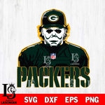 Green Bay Packers Michael Myers Horror Halloween Svg Eps Dxf Png File, Digital Download, Instant Download