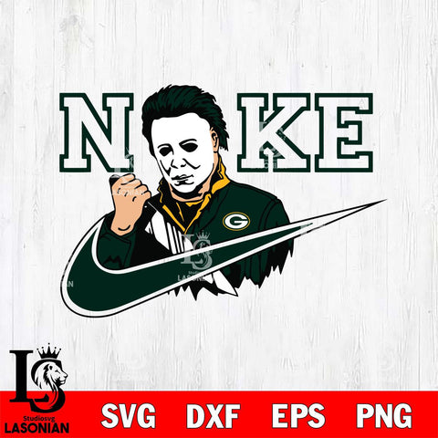 Green Bay Packers Michael Myers Nike Svg Eps Dxf Png File, Digital Download, Instant Download