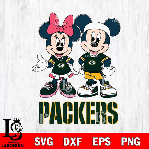 Green Bay Packers Mickey And Minnie Football Svg Eps Dxf Png File, NFL svg , Digital Download , Instant Download, Cricut File
