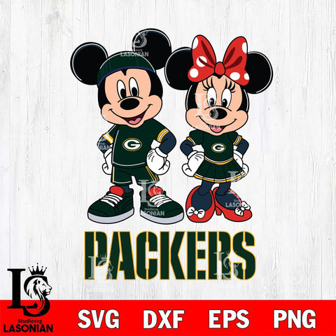 Green Bay Packers Mickey And Minnie Rugby Svg Eps Dxf Png File, NFL svg , Digital Download , Instant Download, Cricut File