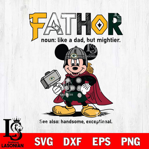 Green Bay Packers Mickey Fathor Sport Svg Eps Dxf Png File, NFL File Cut,Digital Download,Instant Download,Disney Svg Files
