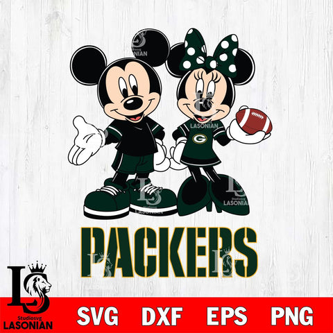 Green Bay Packers Mickey Minnie Football Svg Eps Dxf Png File, NFL svg , Digital Download , Instant Download, Cricut File