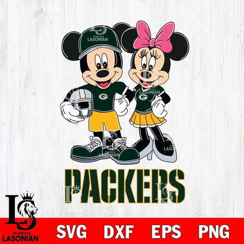 Green Bay Packers Mickey Minnie Mouse Helmet Svg Eps Dxf Png File, Bundle NFl svg , File Cut , Digital Download , Instant Download, Laser Cut Svg Files