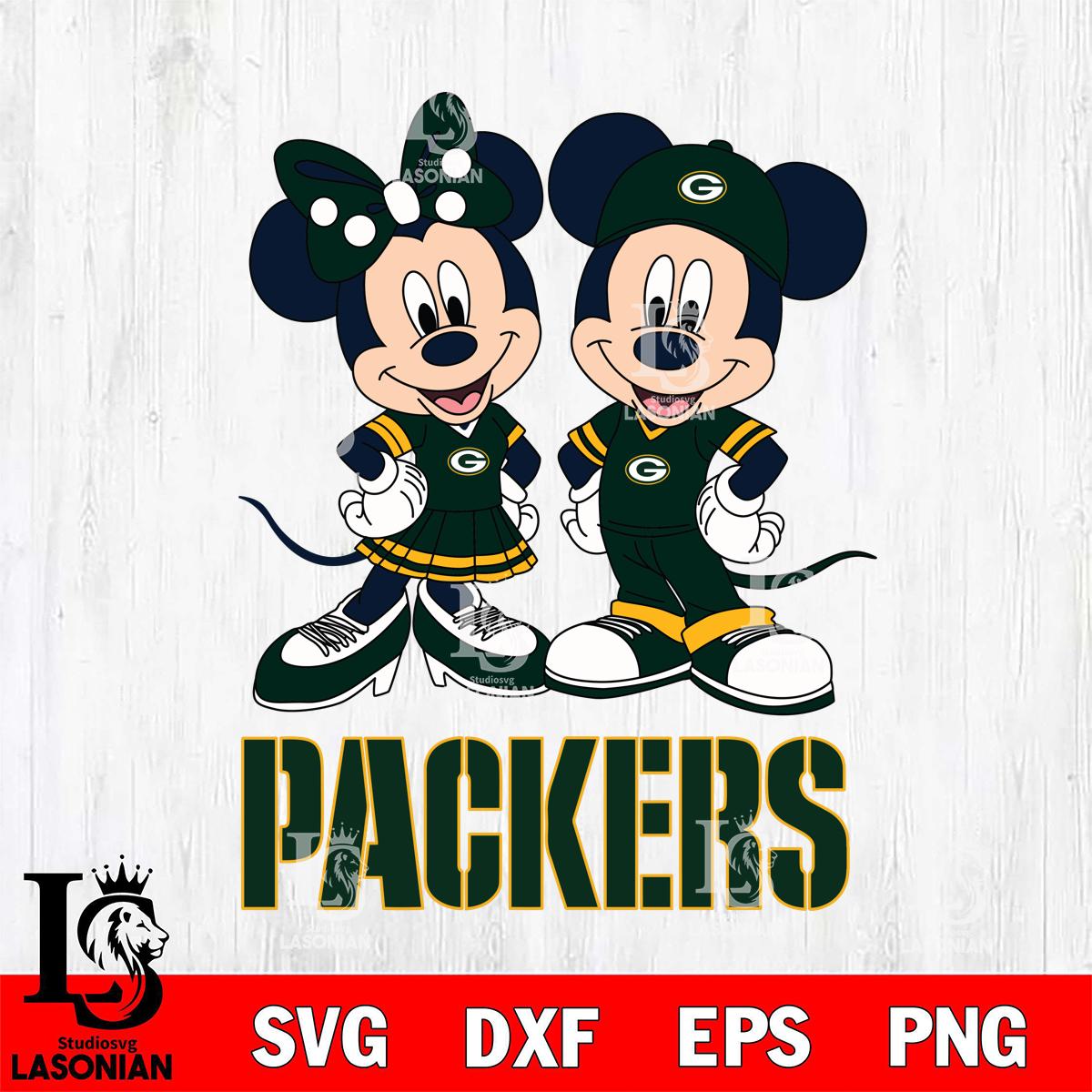 Green Bay Packers Mickey Minnie Mouse rugby ball – lasoniansvg
