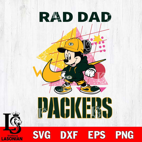 Green Bay Packers Mickey Mouse Rad Dad SVG DXF EPS PNG FILE, Disney Father day File Cut,Digital Download,Instant Download,Disney Svg Files