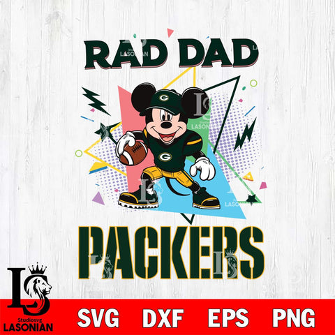 Green Bay Packers Mickey Mouse Sport Rad Dad SVG DXF EPS PNG FILE, Disney Father day File Cut,Digital Download,Instant Download,Disney Svg Files