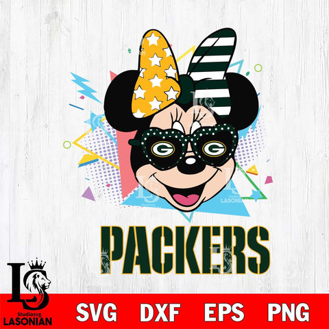 Green Bay Packers Minnie Mouse Love Sport SVG DXF EPS PNG FILE, Disney Father day File Cut,Digital Download,Instant Download,Disney Svg Files