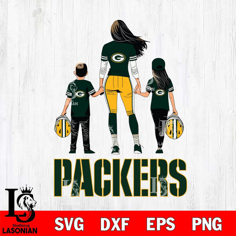 Green Bay Packers Mother and son Rugby SVG DXF EPS PNG FILE,NFL SVG, Father day Digital Download,Instant Download, Silhouette