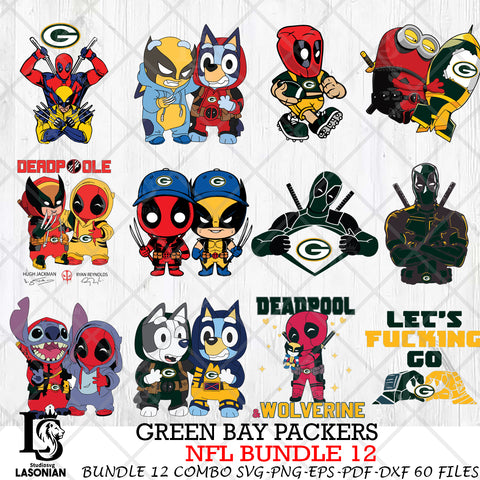 Green Bay Packers NFL Bundle 12 Svg Eps Dxf Png File, Digital Download, Instant Download