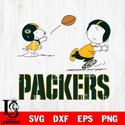 Green Bay Packers Peanuts play football SVG DXF EPS PNG FILE,Snoopy File Cut, Nfl Digital Download,Instant Download, Silhouette