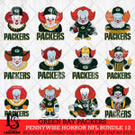 Green Bay Packers Pennywise Horror NFL Bundle 12 SVG Eps Dxf Png File, NFL svg, Digital Download, Instant Download