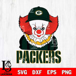 Green Bay Packers Pennywise Horror Sport 10 Svg Eps Dxf Png File, NFL svg, Digital Download, Instant Download