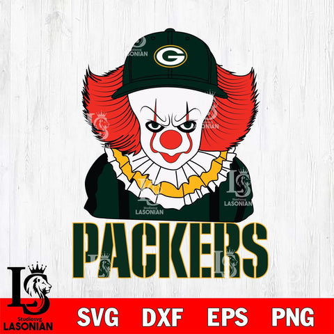 Green Bay Packers Pennywise Horror Sport 10 Svg Eps Dxf Png File, NFL svg, Digital Download, Instant Download