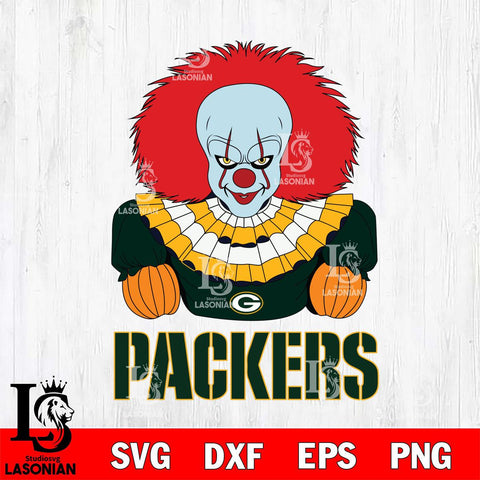 Green Bay Packers Pennywise Horror Sport 3 Svg Eps Dxf Png File, NFL svg, Digital Download, Instant Download
