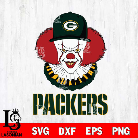 Green Bay Packers Pennywise Horror Sport 4 Svg Eps Dxf Png File, NFL svg, Digital Download, Instant Download
