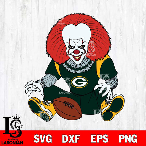 Green Bay Packers Pennywise Horror Sport 6 Svg Eps Dxf Png File, NFL svg, Digital Download, Instant Download