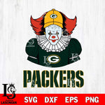 Green Bay Packers Pennywise Horror Sport 7 Svg Eps Dxf Png File, NFL svg, Digital Download, Instant Download