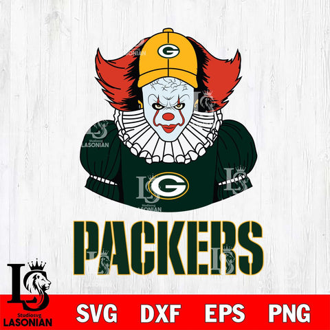 Green Bay Packers Pennywise Horror Sport 7 Svg Eps Dxf Png File, NFL svg, Digital Download, Instant Download