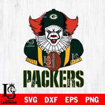 Green Bay Packers Pennywise Horror Sport 9 Svg Eps Dxf Png File, NFL svg, Digital Download, Instant Download