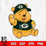 Green Bay Packers Pooh Bear Svg Eps Dxf Png File, Digital Download, Instant Download