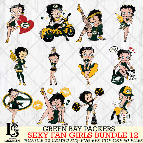 Green Bay Packers Sexy Fan Girls Bundle 12 Svg Eps Dxf Png File, Digital Download, Instant Download