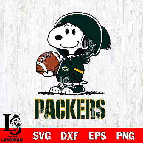 Green Bay Packers Snoopy Football Svg Eps Dxf Png File, NFL svg , Digital Download , Instant Download, Cricut File