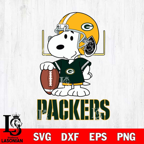 Green Bay Packers Snoopy Player Football SVG DXF EPS PNG FILE,Snoopy File Cut, Nfl Digital Download,Instant Download, Silhouette