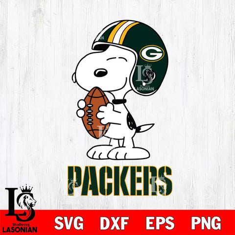 Green Bay Packers Snoopy Rugby Svg Eps Dxf Png File, NFL svg , Digital Download , Instant Download, Cricut File