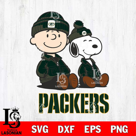 Green Bay Packers Snoopy and Charlie Sport Svg Eps Dxf Png File, Cut file Digital Download ,Instant Download, Cricut File