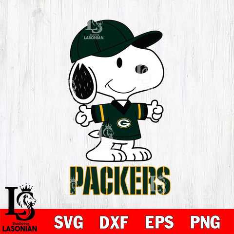 Green Bay Packers Snoopy football SVG DXF EPS PNG FILE,Snoopy File Cut, Nfl Digital Download,Instant Download, Silhouette