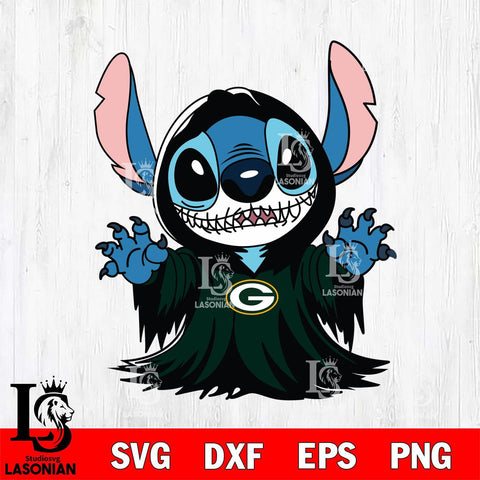 Green Bay Packers Stitch Ghost Football Svg Eps Dxf Png File, NFL svg, Digital Download, Instant Download